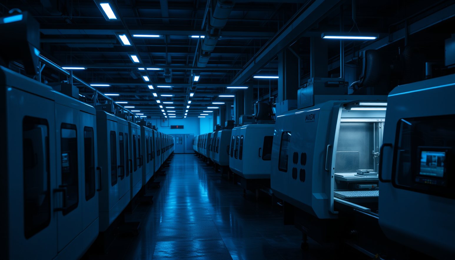 CNC machine shop floor at E-make in Shenzhen